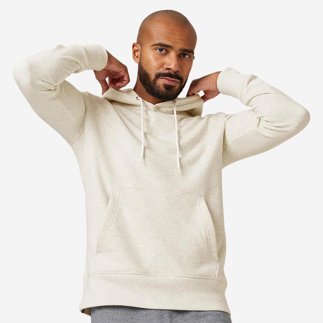 Sweat à capuche Fitness homme - 500 Essentials sépia