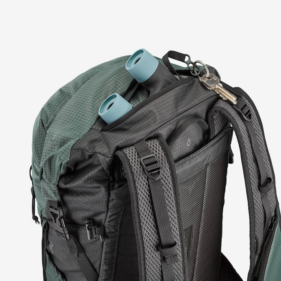 Sac à dos rolltop de randonnée montagne 22l - mh500 light vert