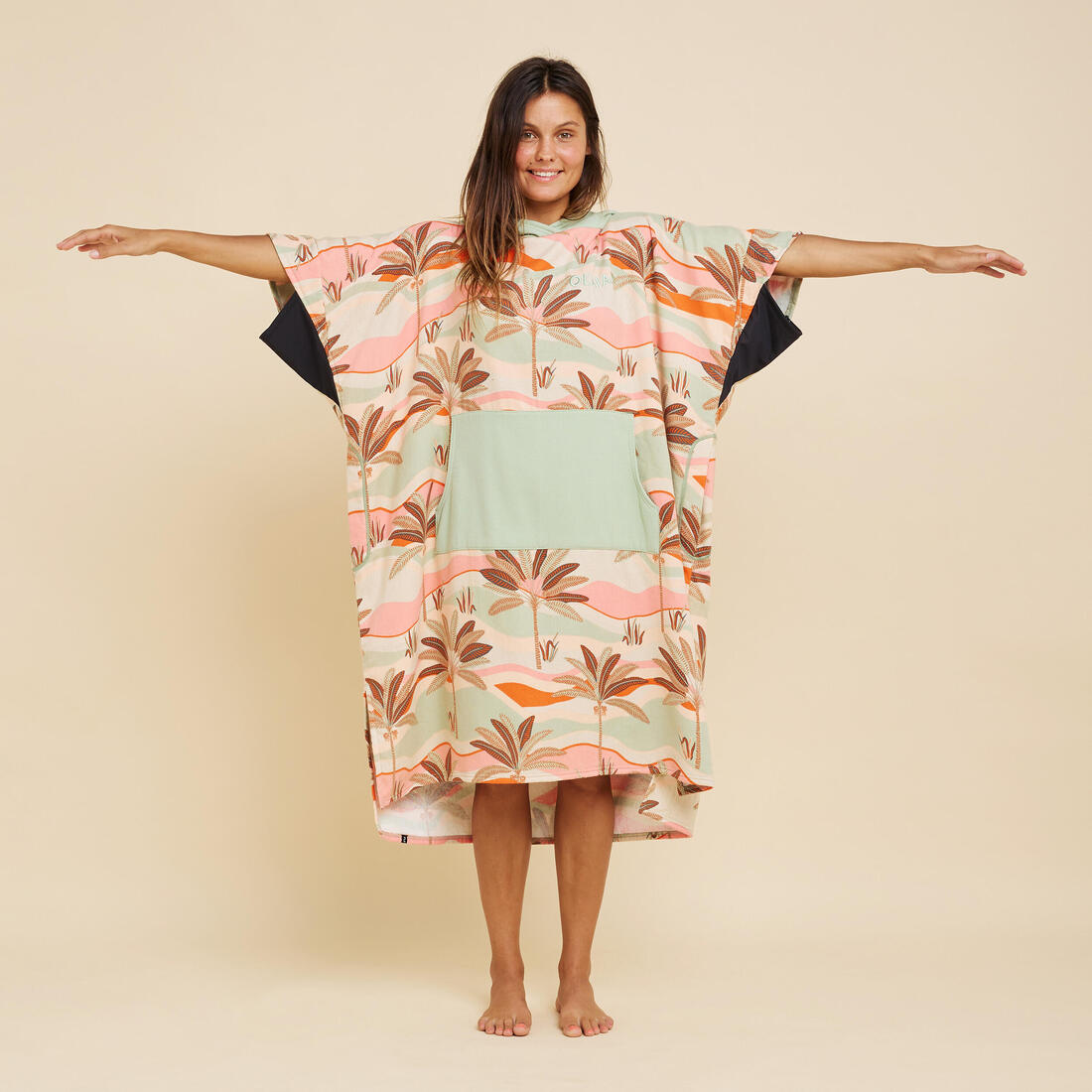 PONCHO SURF 500 ADULTE Print Flamingo