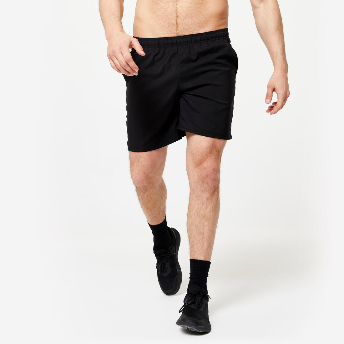 Short de fitness basic respirant homme - noir