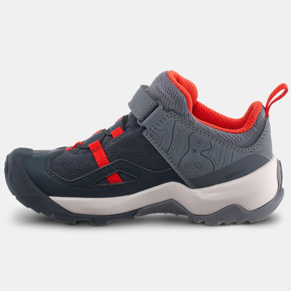 Chaussures de randonnée enfant à scratch Crossrock grise du 24 AU 34