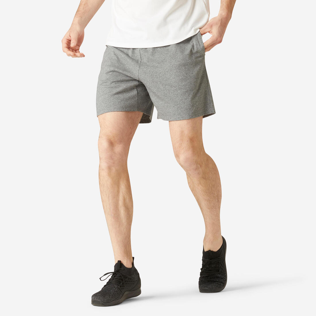 Short court Fitness Homme - 100 gris foncé