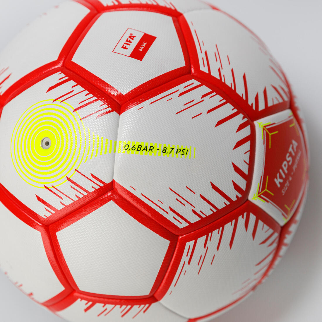 Ballon de Futsal taille 4 (périmètre 63cm) Rouge et blanc