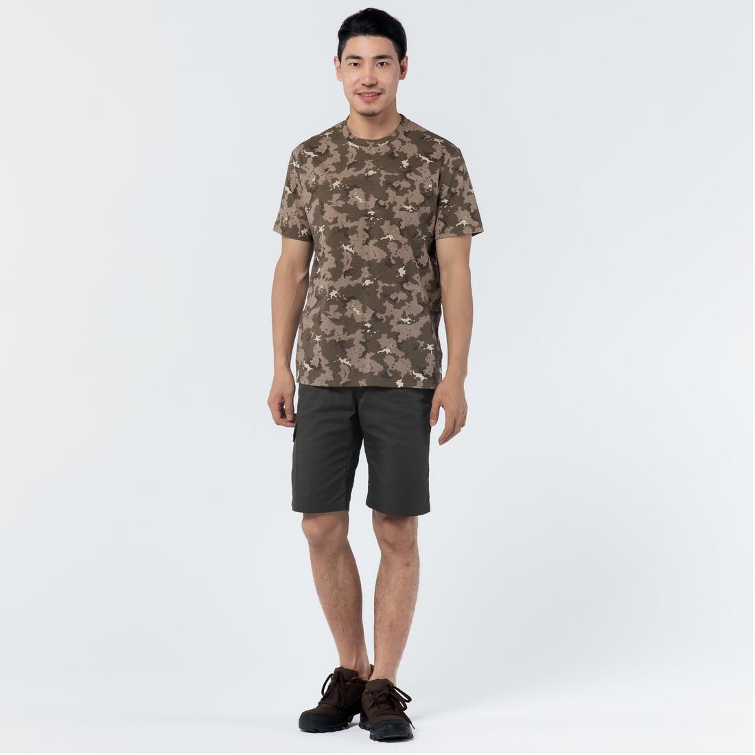 T-shirt manches courtes chasse 100 camouflage woodland