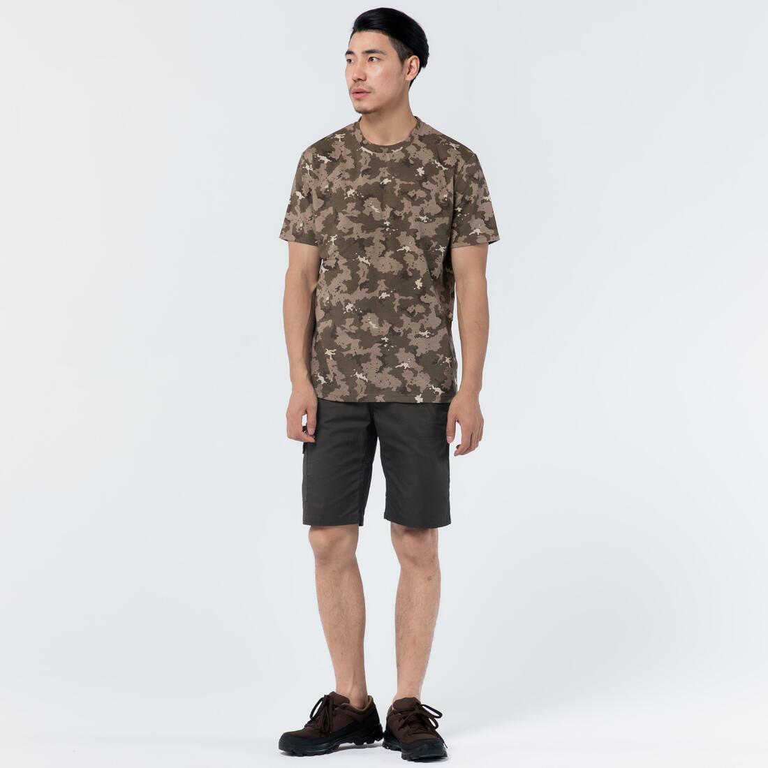 T-shirt manches courtes chasse 100 camouflage woodland