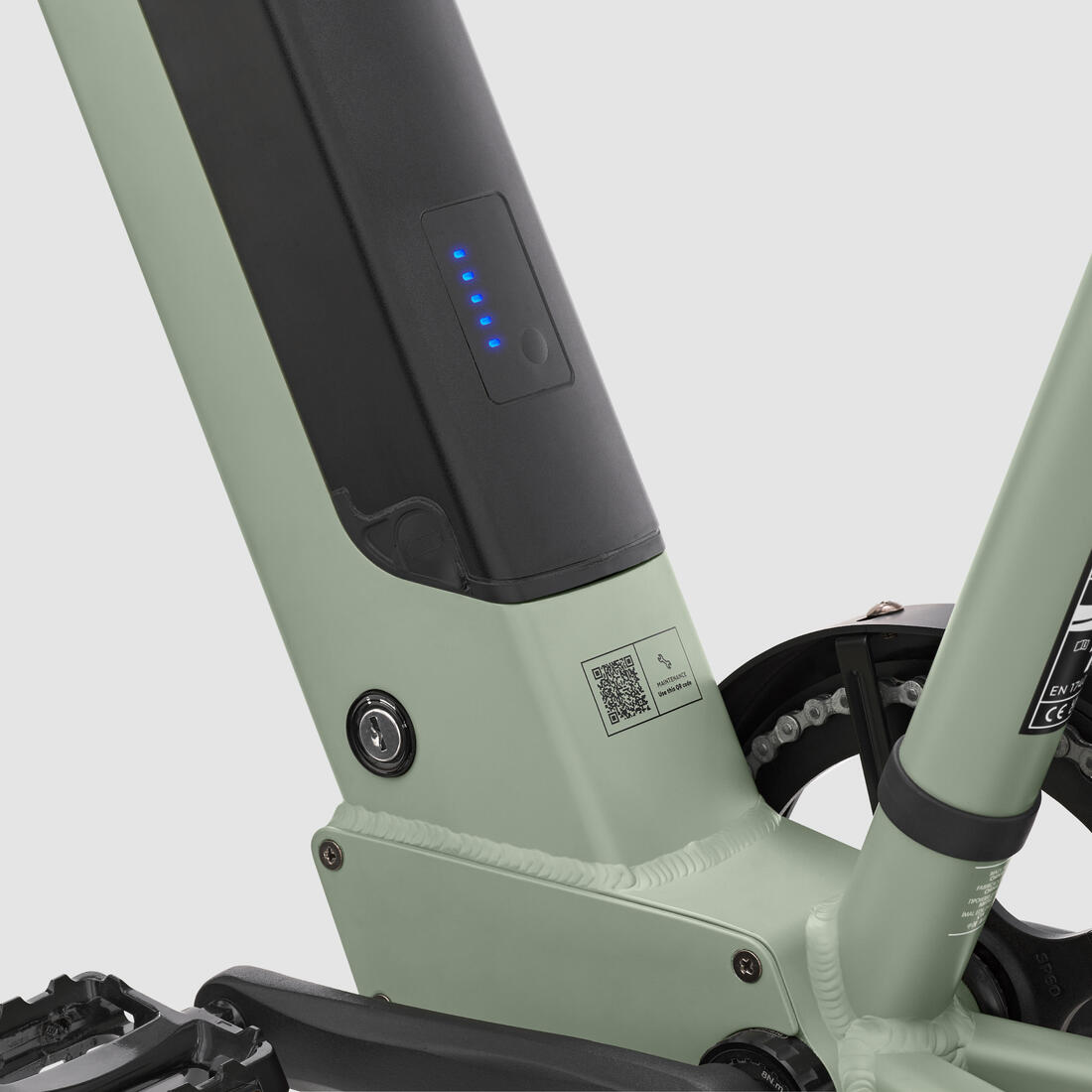 Vélo cargo électrique longtail chargement arrière R500E vert clair