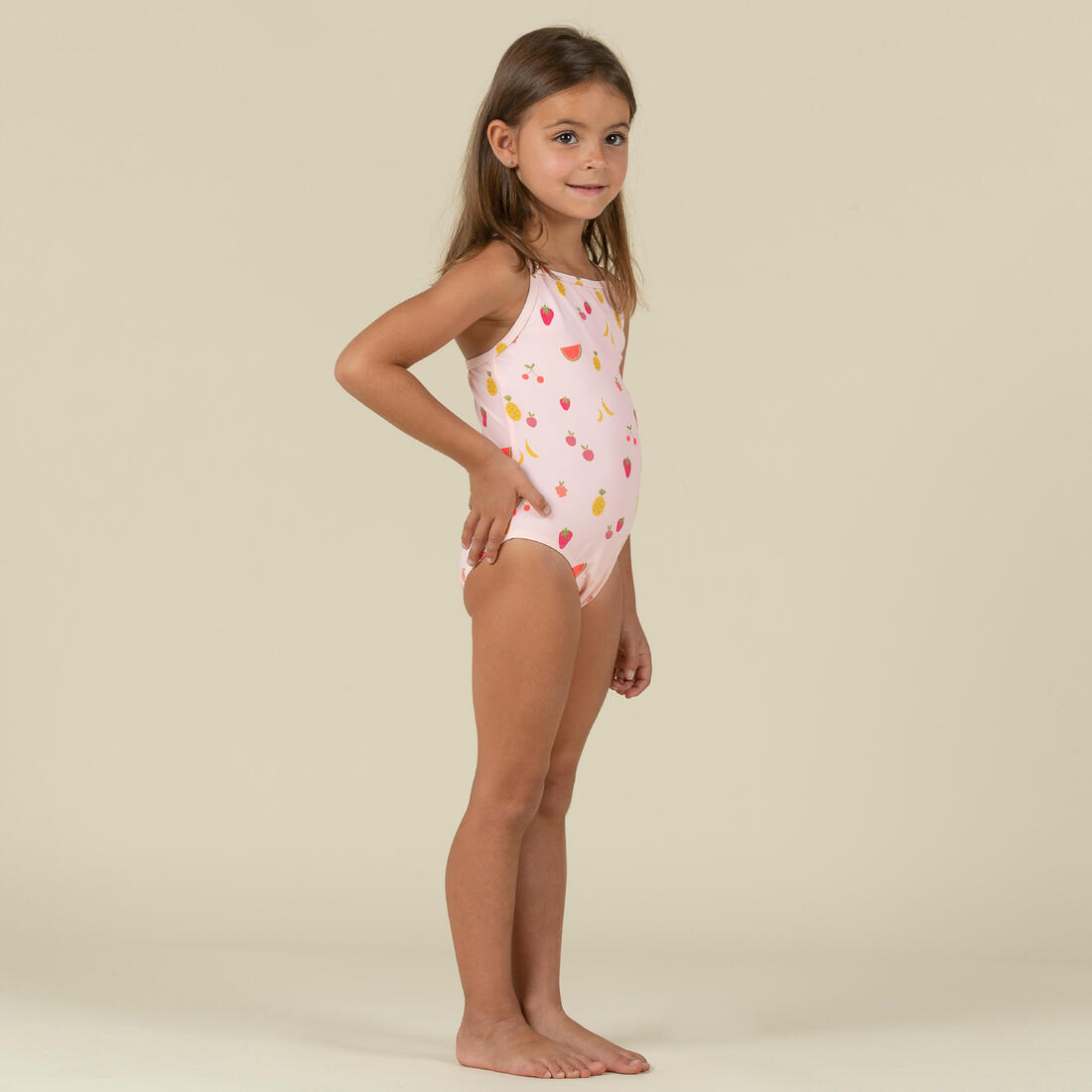 Maillot de bain bébé fille une pièce rose avec imprimé fruits