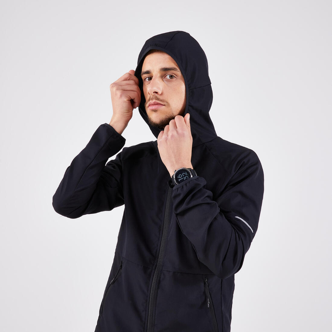 Veste coupe-vent de running & trail running Homme - KIPRUN Run 100 Noire