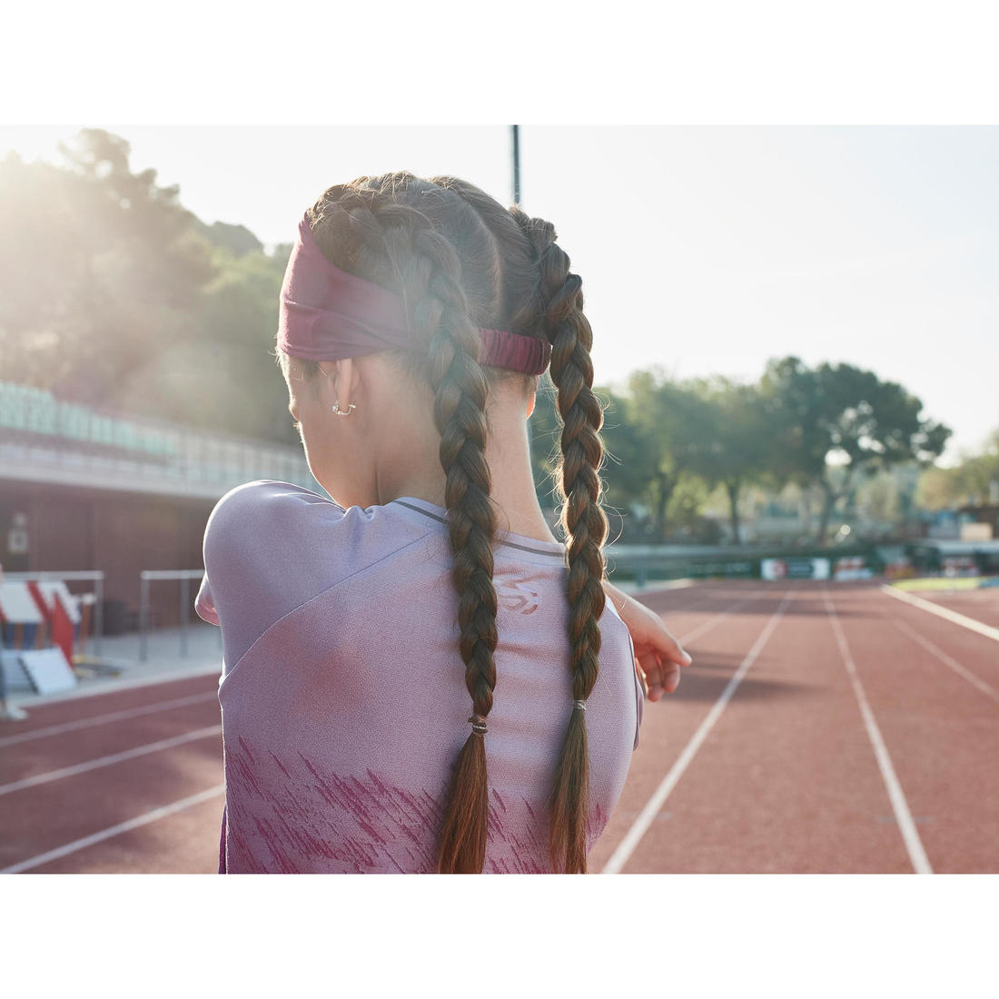 Tee-shirt manches courtes fille running et athlétisme KIPRUN care turquoise