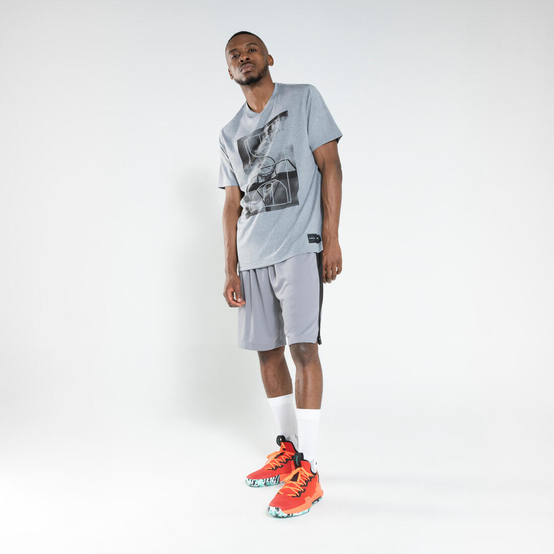 T-SHIRT / MAILLOT DE BASKETBALL HOMME TS500 BLANC 6 PHOTOS