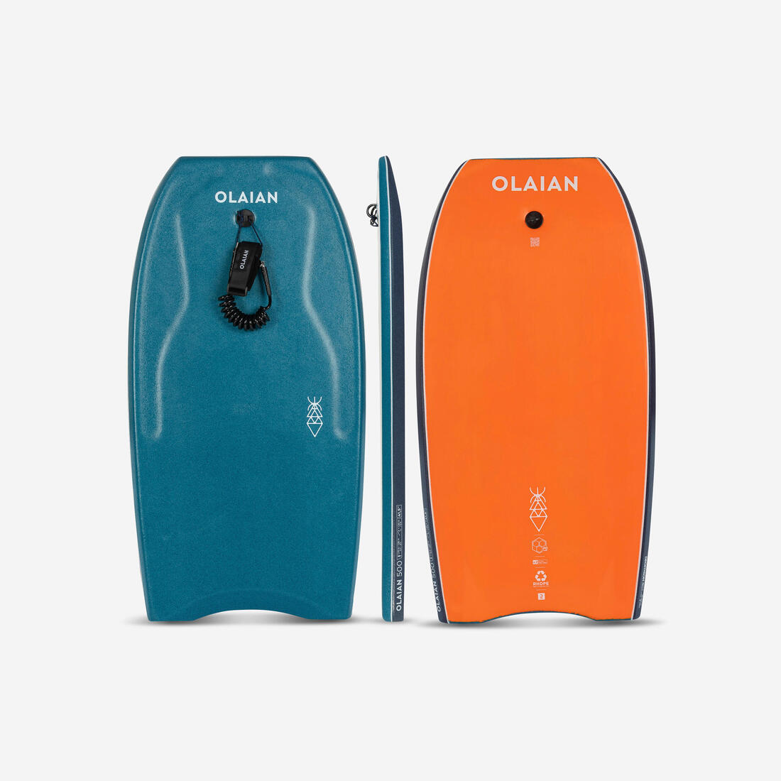 Bodyboard 500 bleu / orange avec leash