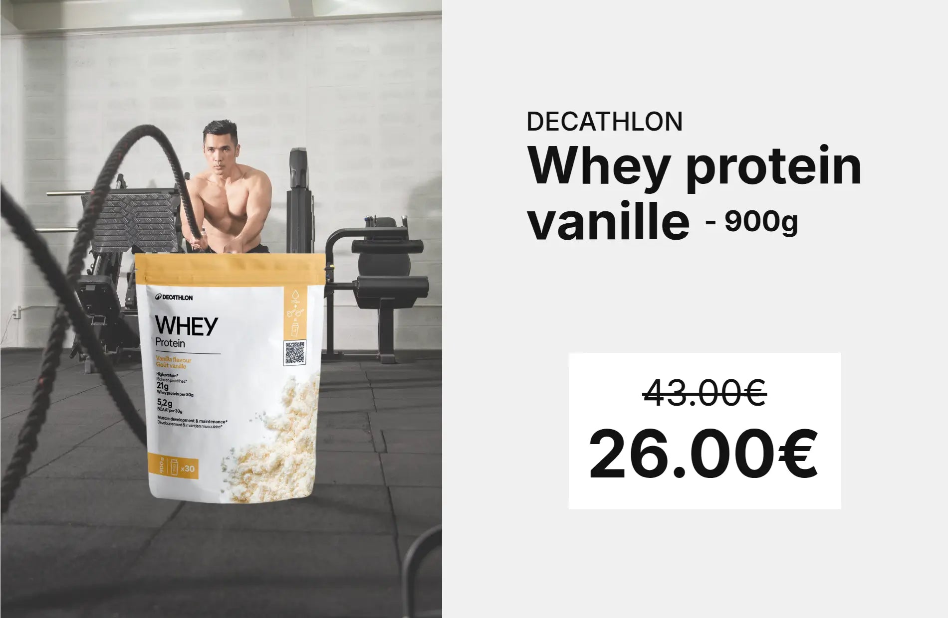 Whey protein vanille 900g