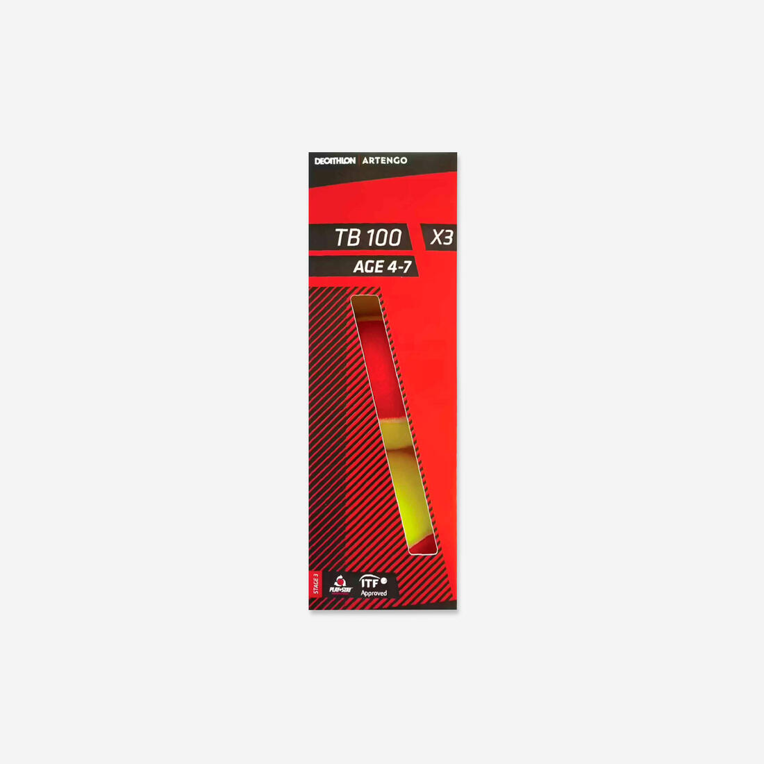 BALLE DE TENNIS TB100*3 ROUGE