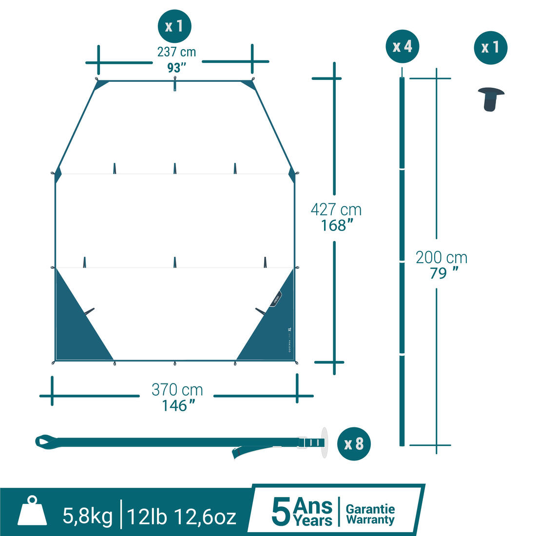 TARP ABRI CAMPING MULTIFONCTION - FRESH XL