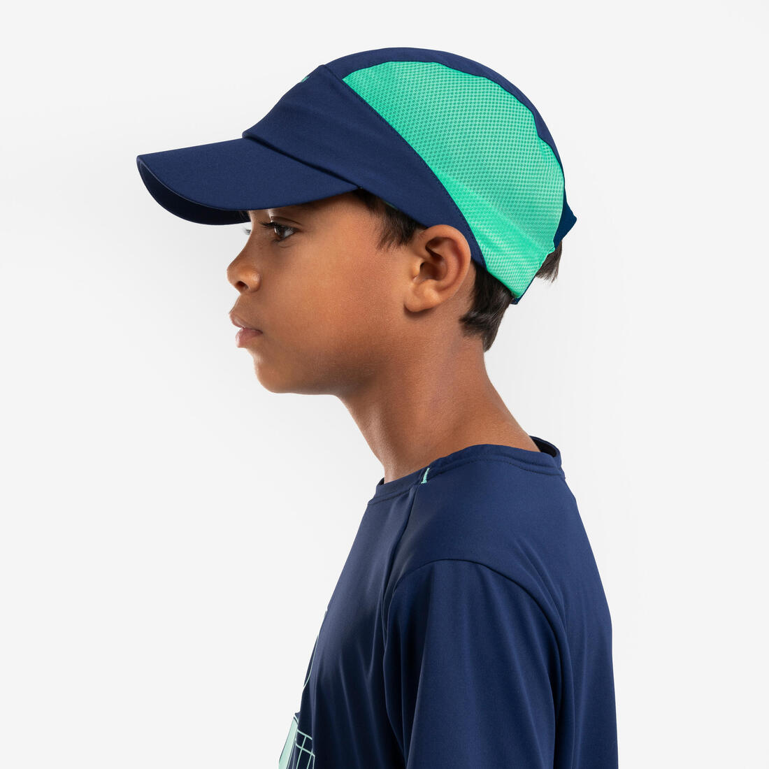 Casquette de running Enfant respirante - KIPRUN Run Dry Marine Verte