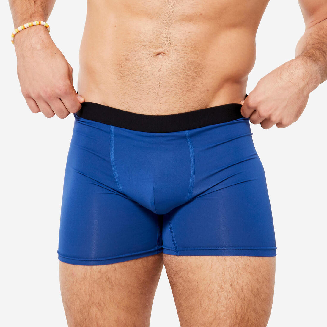 Lot de 3 boxers respirants en microfibre Homme, Bleu foncé/bleu/kaki