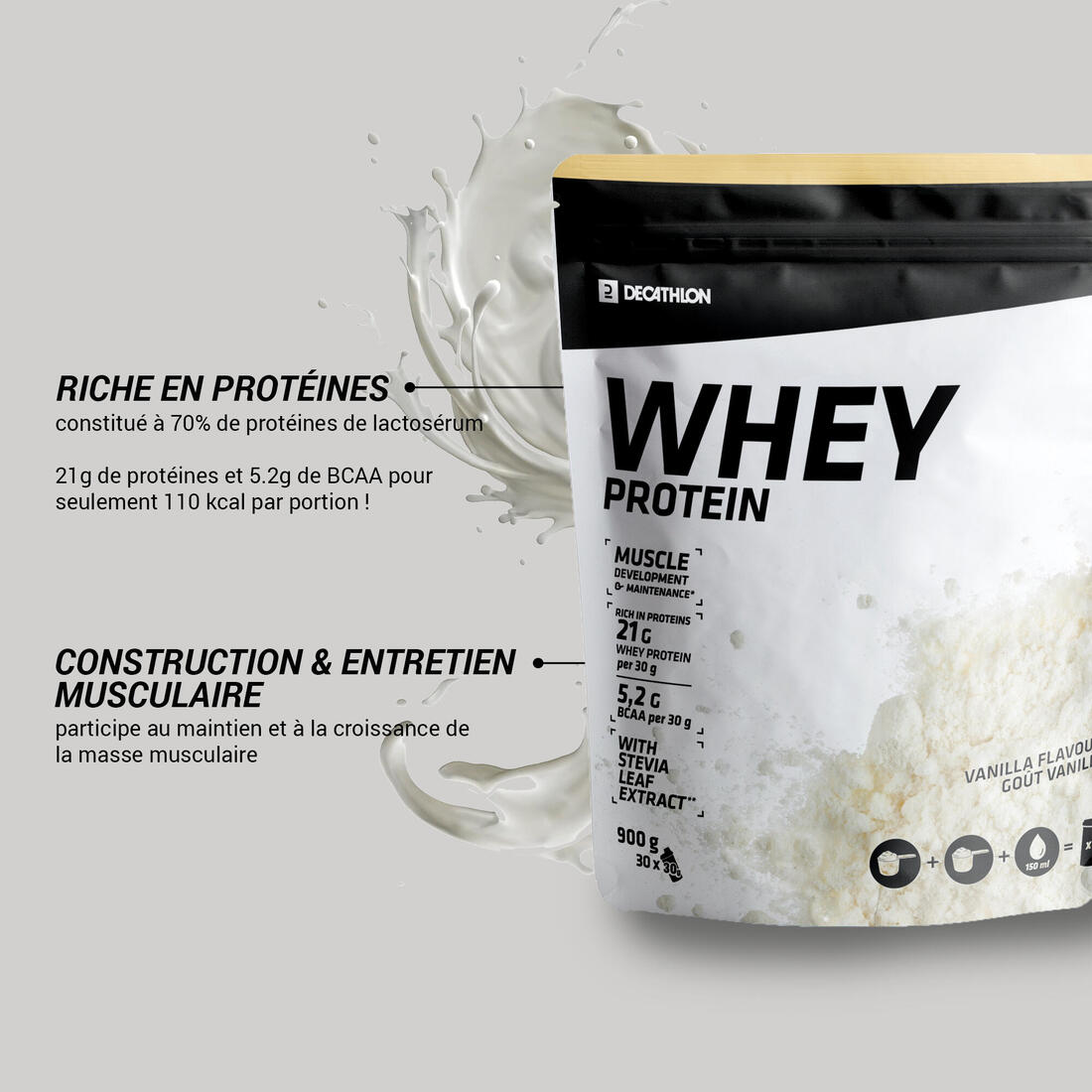 Whey protein vanille 900g