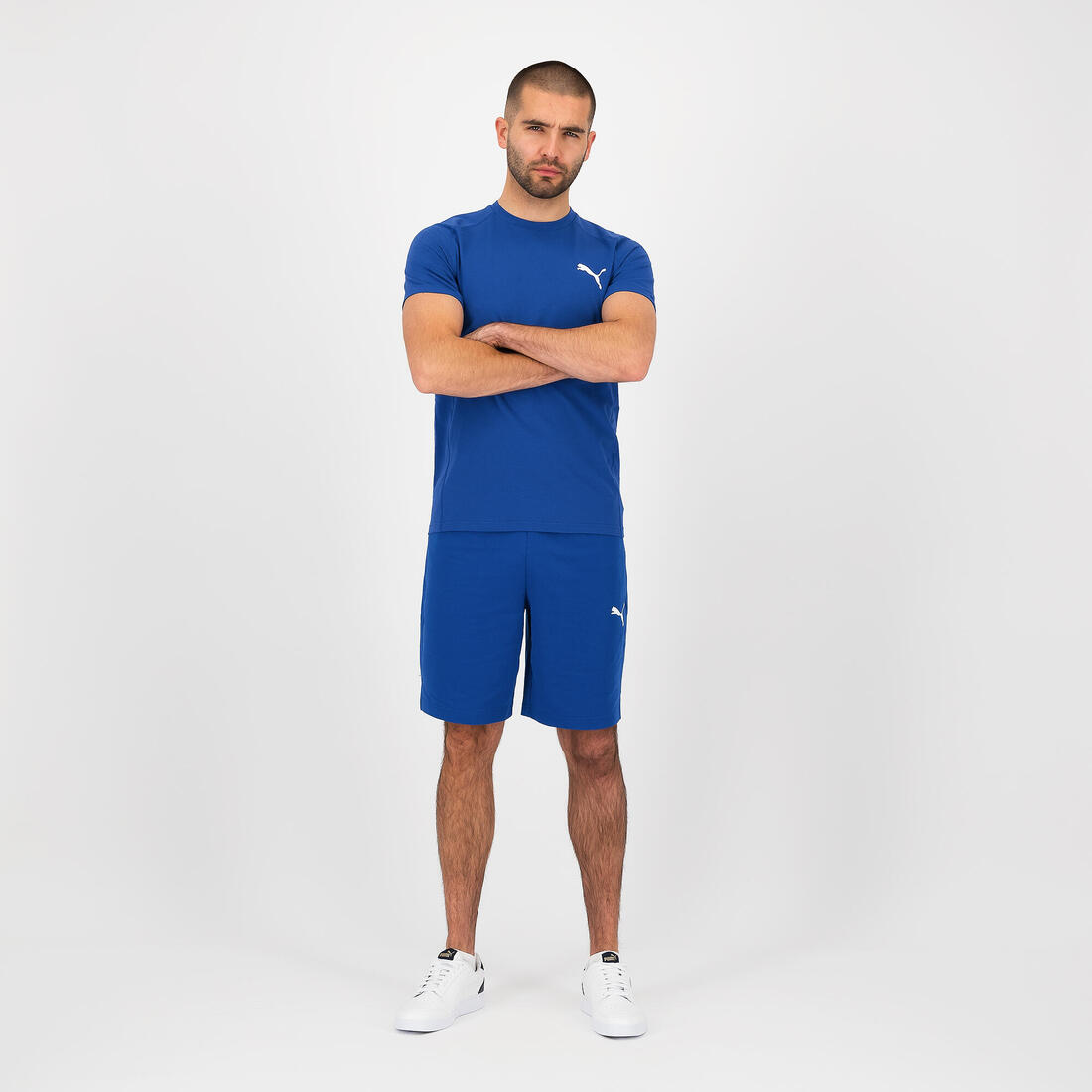 T-shirt PUMA fitness manches courtes coton homme bleu