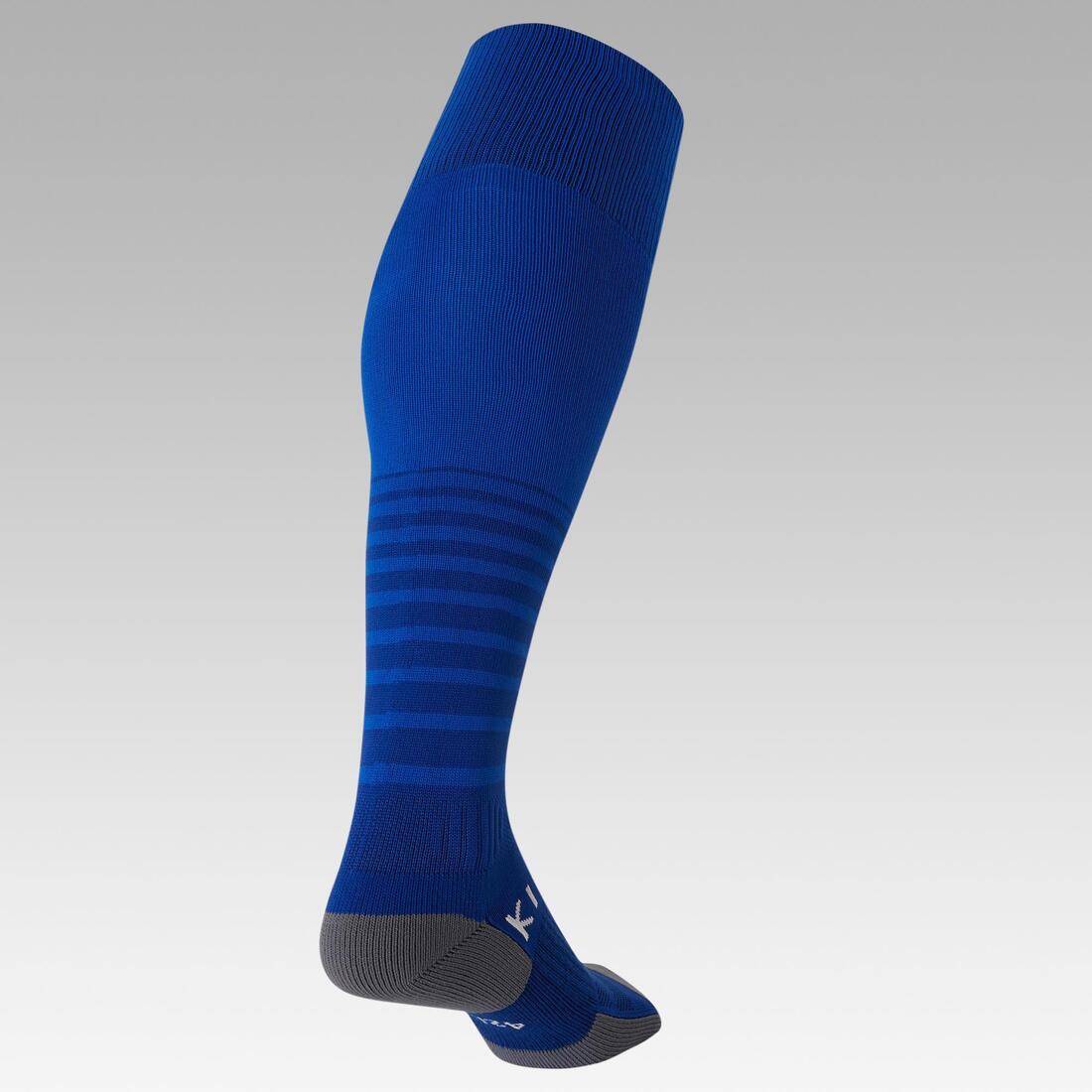 Chaussettes de football rayée enfant VIRALTO CLUB JR marine