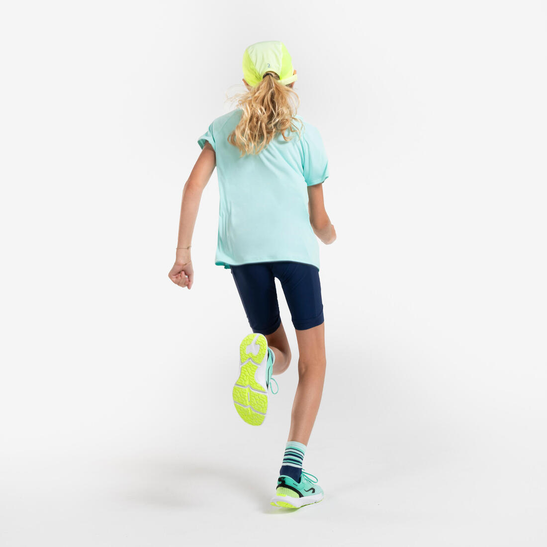 T-shirt de running respirant Fille - KIPRUN DRY+ 500 vert pastel