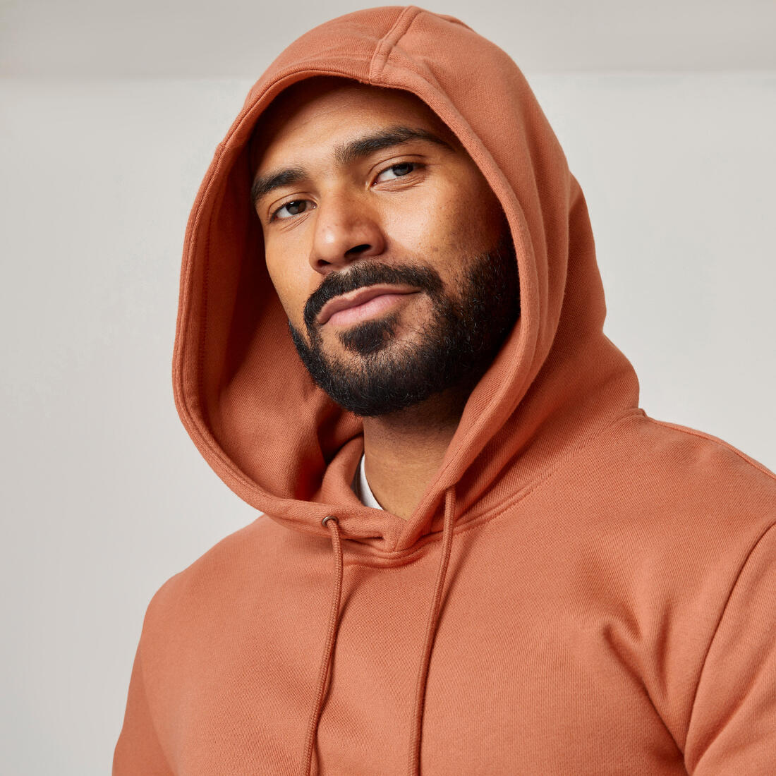 Sweat à capuche Fitness homme - 500 Essentials sépia