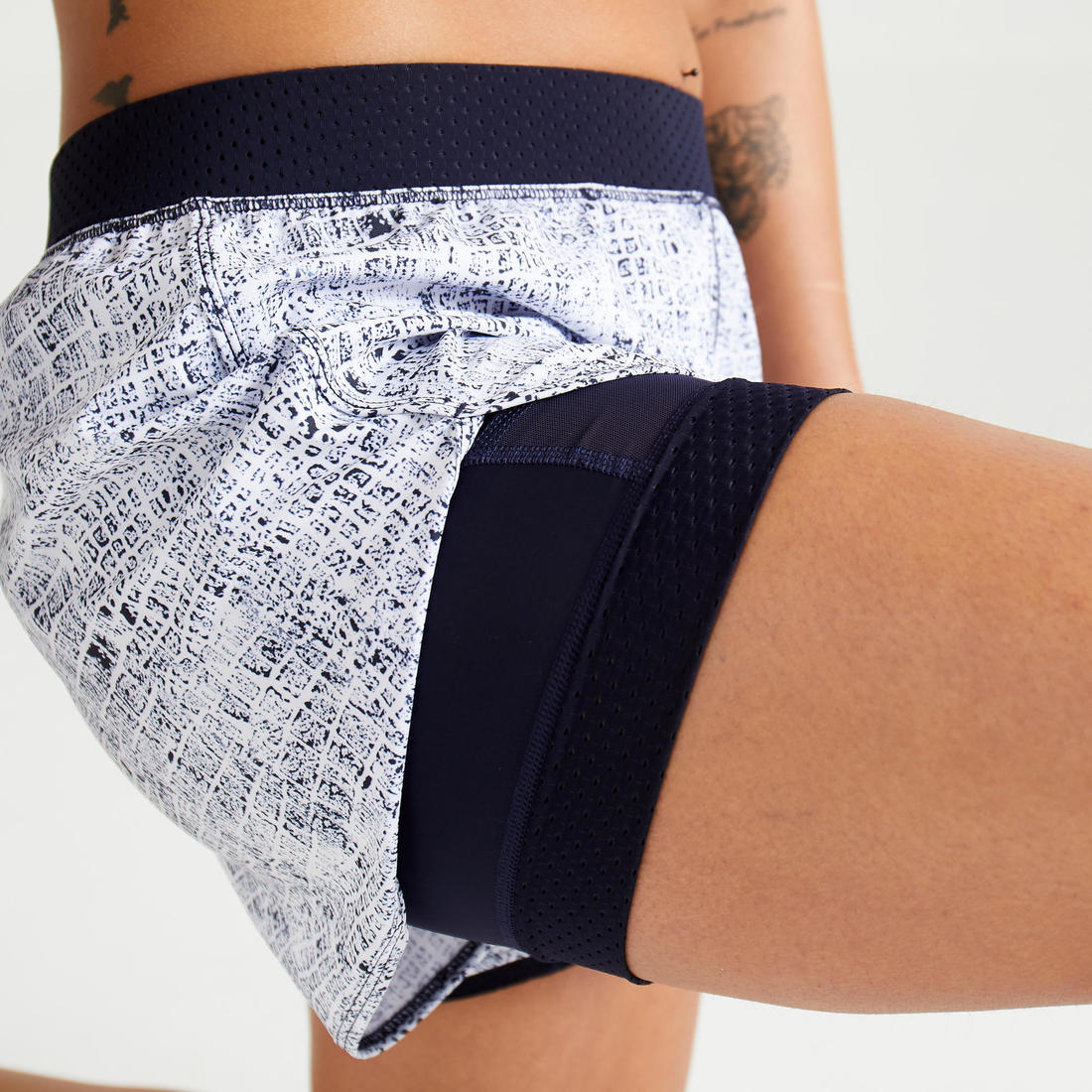 Short de cardio fitness double couche femme