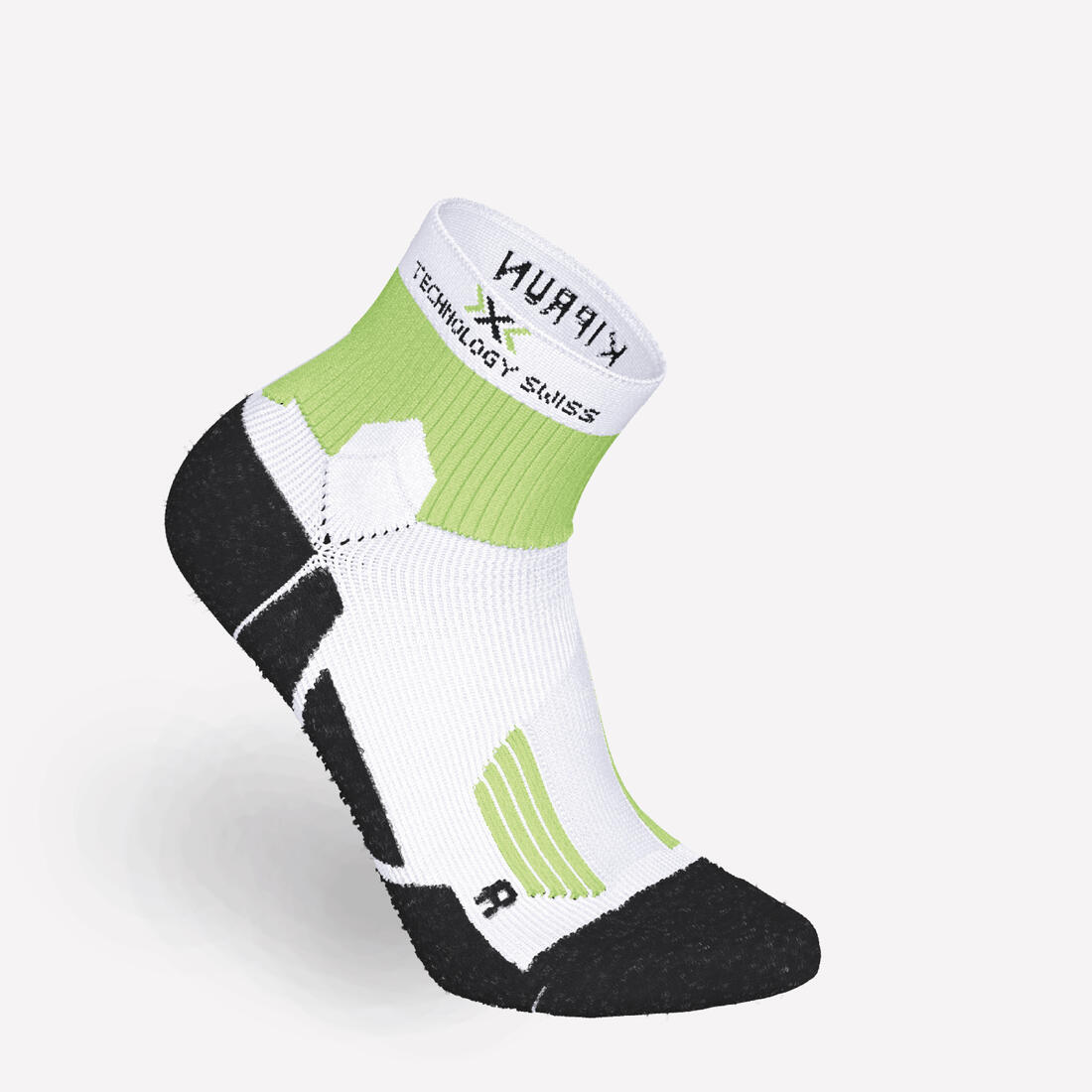 Chaussettes de running KIPRUN XTECHNO run900 X blanches / vertes