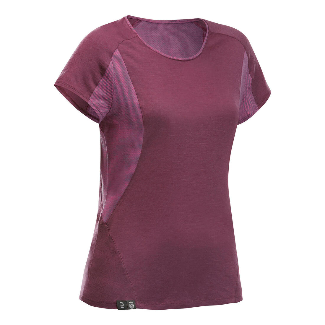 T-shirt de trek manches courtes en laine mérinos - Femme - MT500