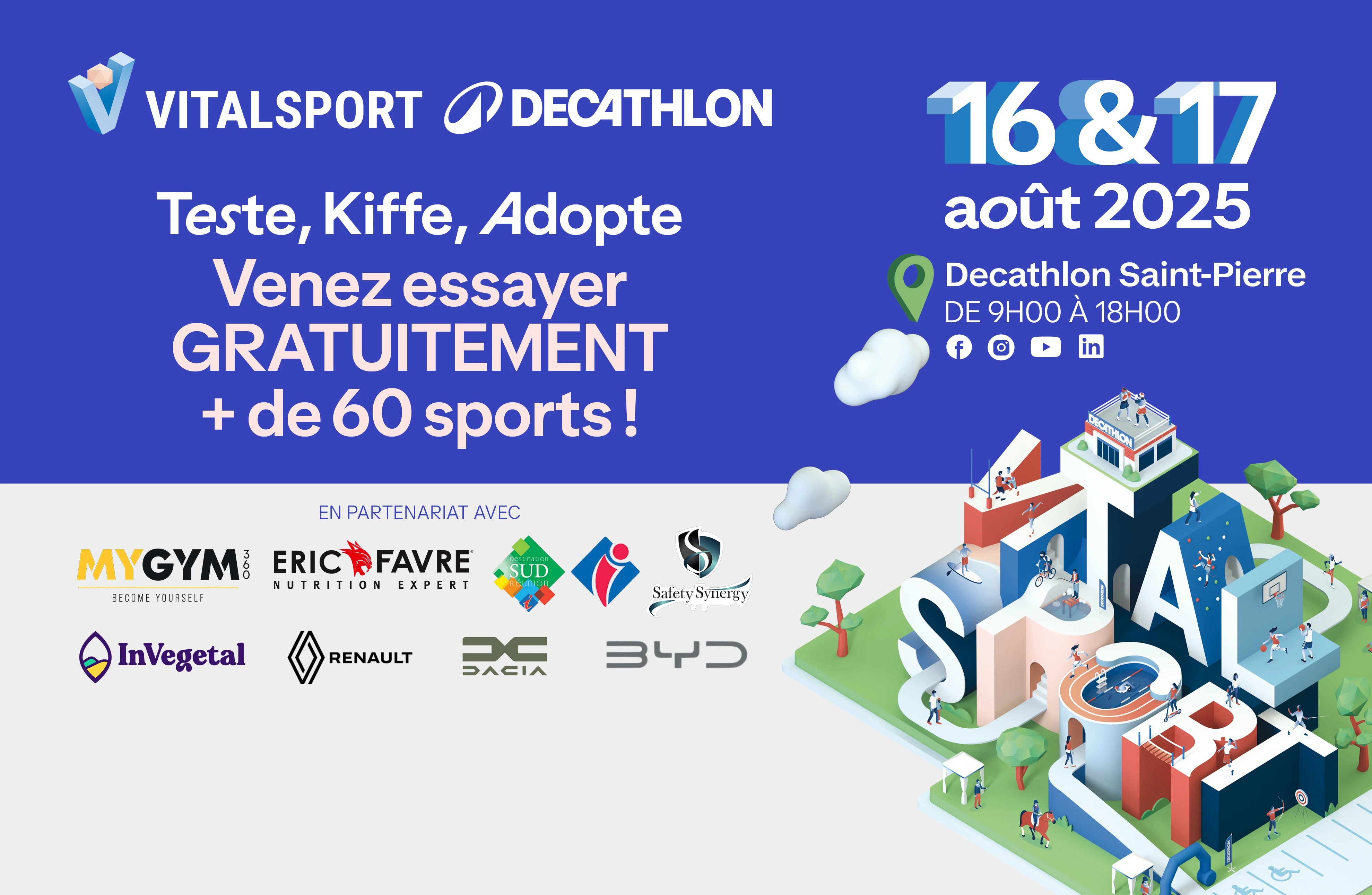 Vital Sport, venez essayer gratuitement plus de 60 sports !