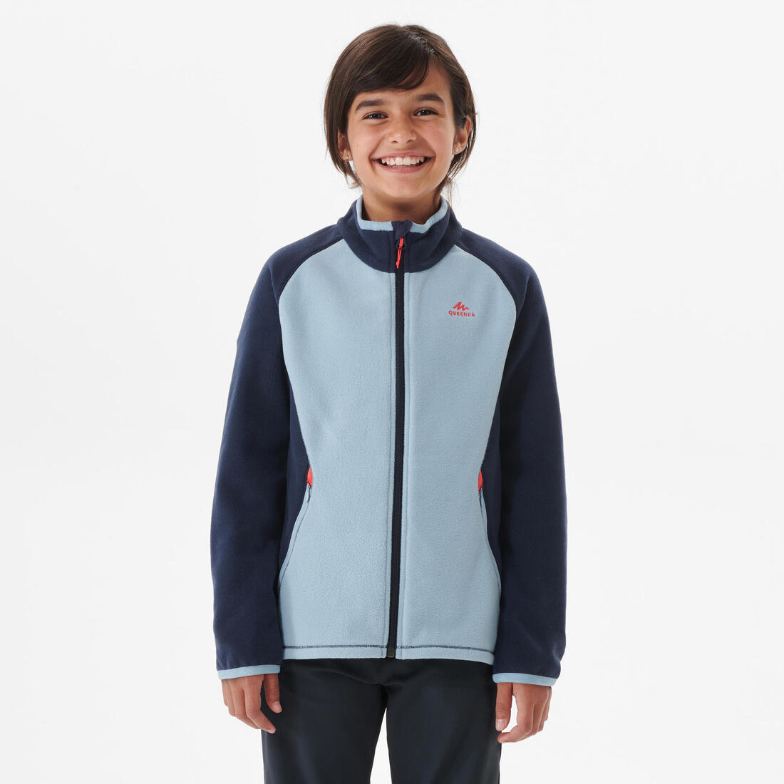 Veste polaire de randonnée - MH150 bleue - enfant 7-15 ans