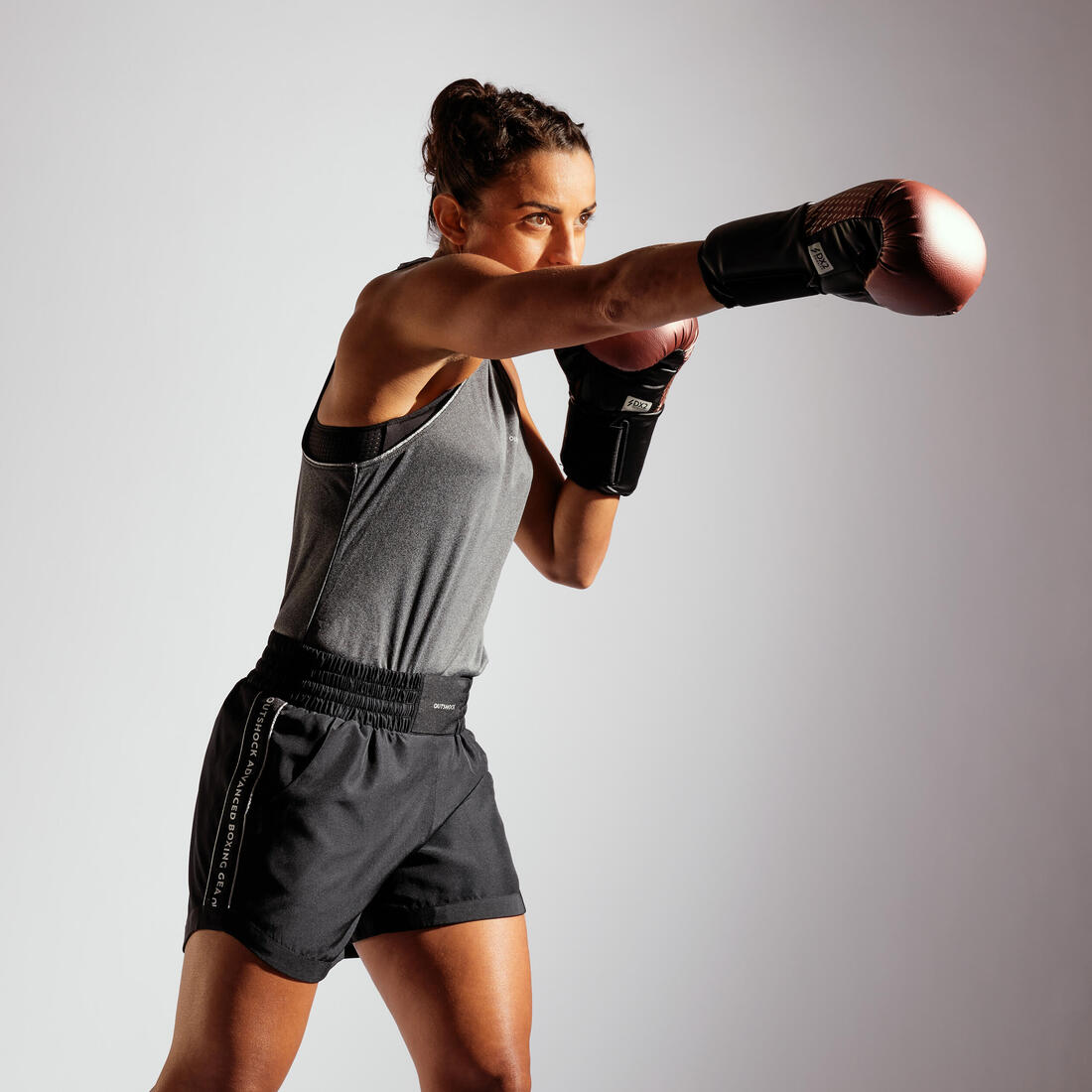 DÉBARDEUR DE BOXE FEMME 500 GRIS