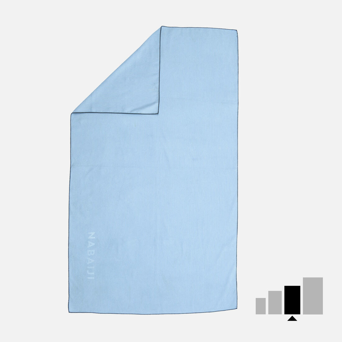 Serviette de bain microfibre à rayures bleu foncé taille L 80 x 130 cm