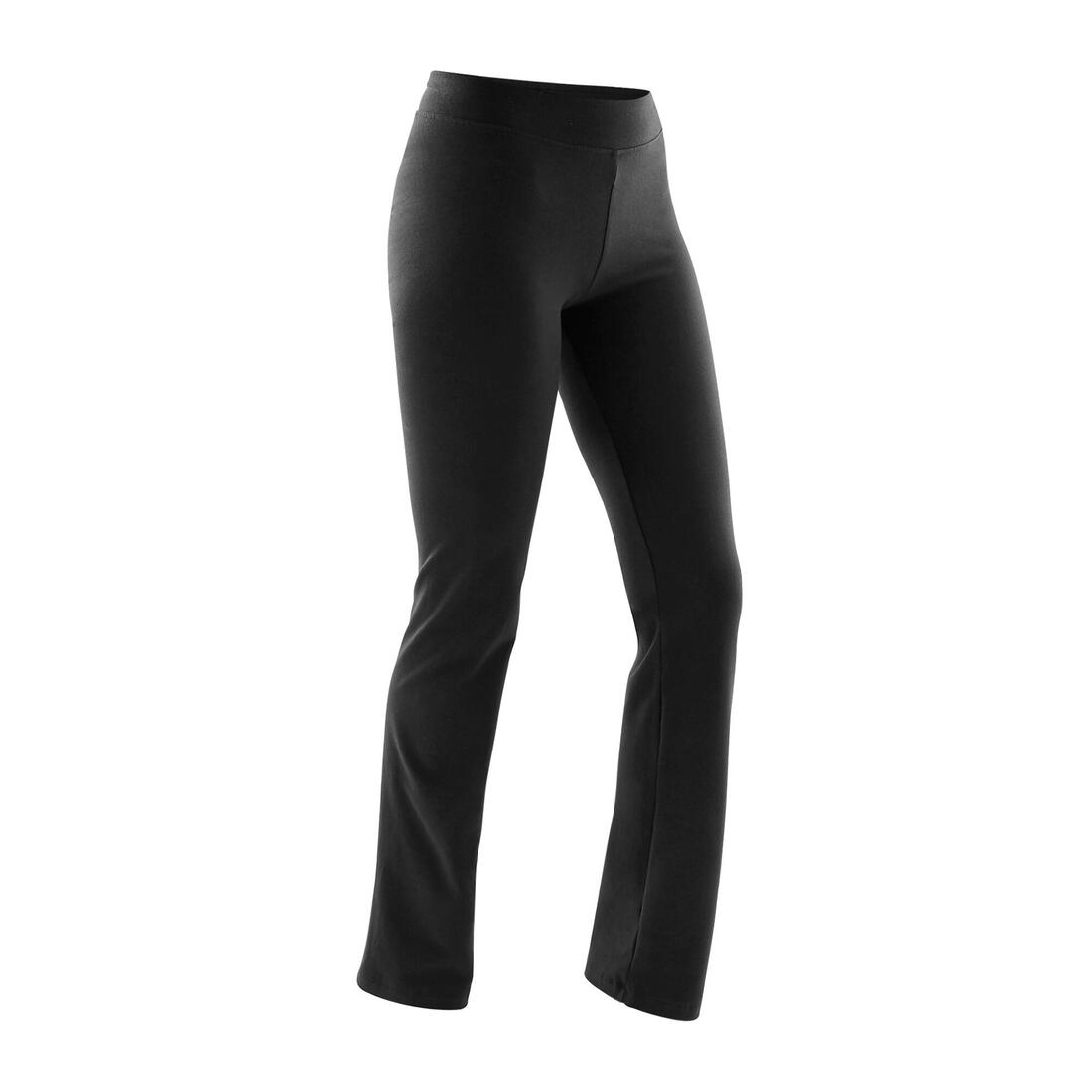 Legging fitness long coton extensible ceinture basse femme - Fit+