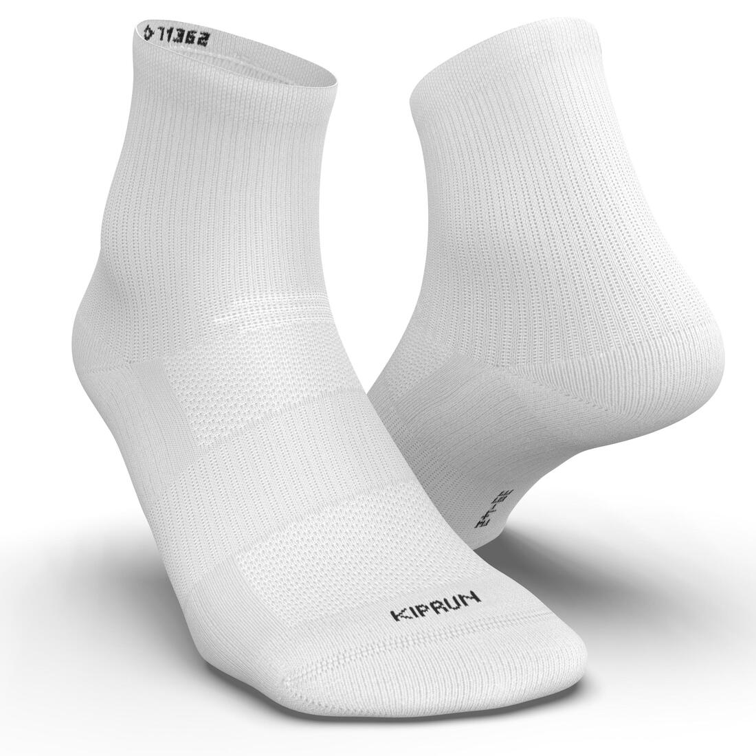 CHAUSSETTES DE RUNNING RUN500 MI-HAUTEURS X2 NOIRES