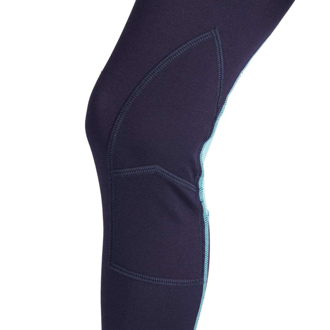 Kids' Horse Riding Light Legging 100 - Petrol Blue/Navy Blue