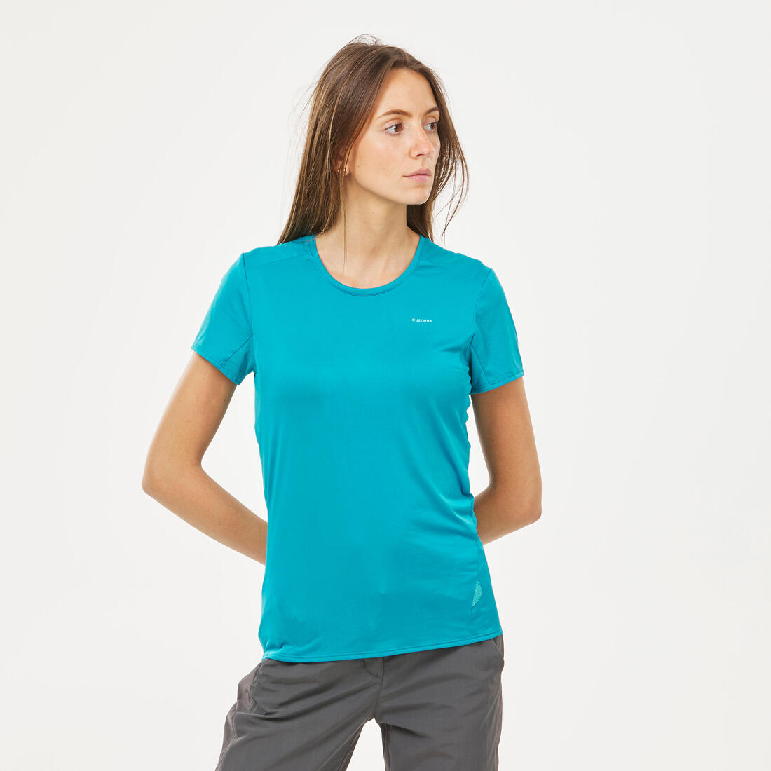 T-shirt manches courtes de randonnée montagne - MH100 - Femme