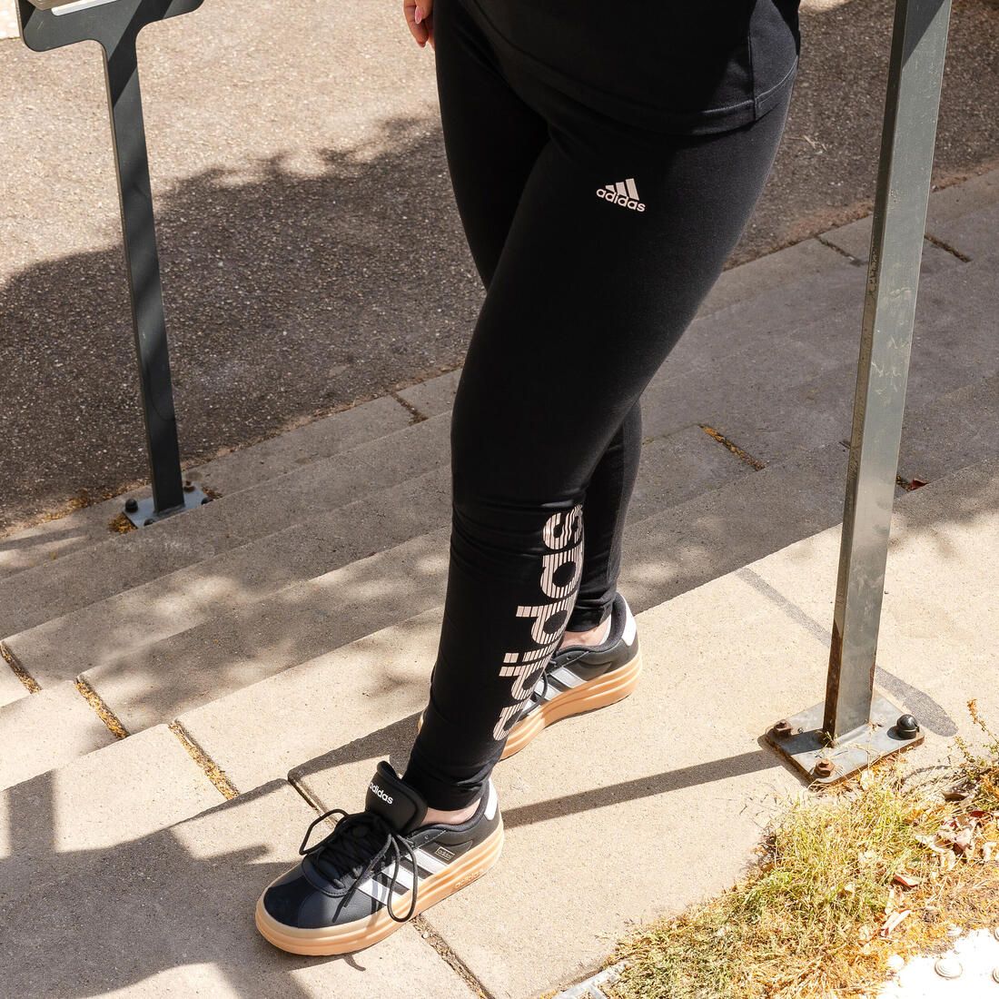 Legging de fitness en coton pour femme, noir