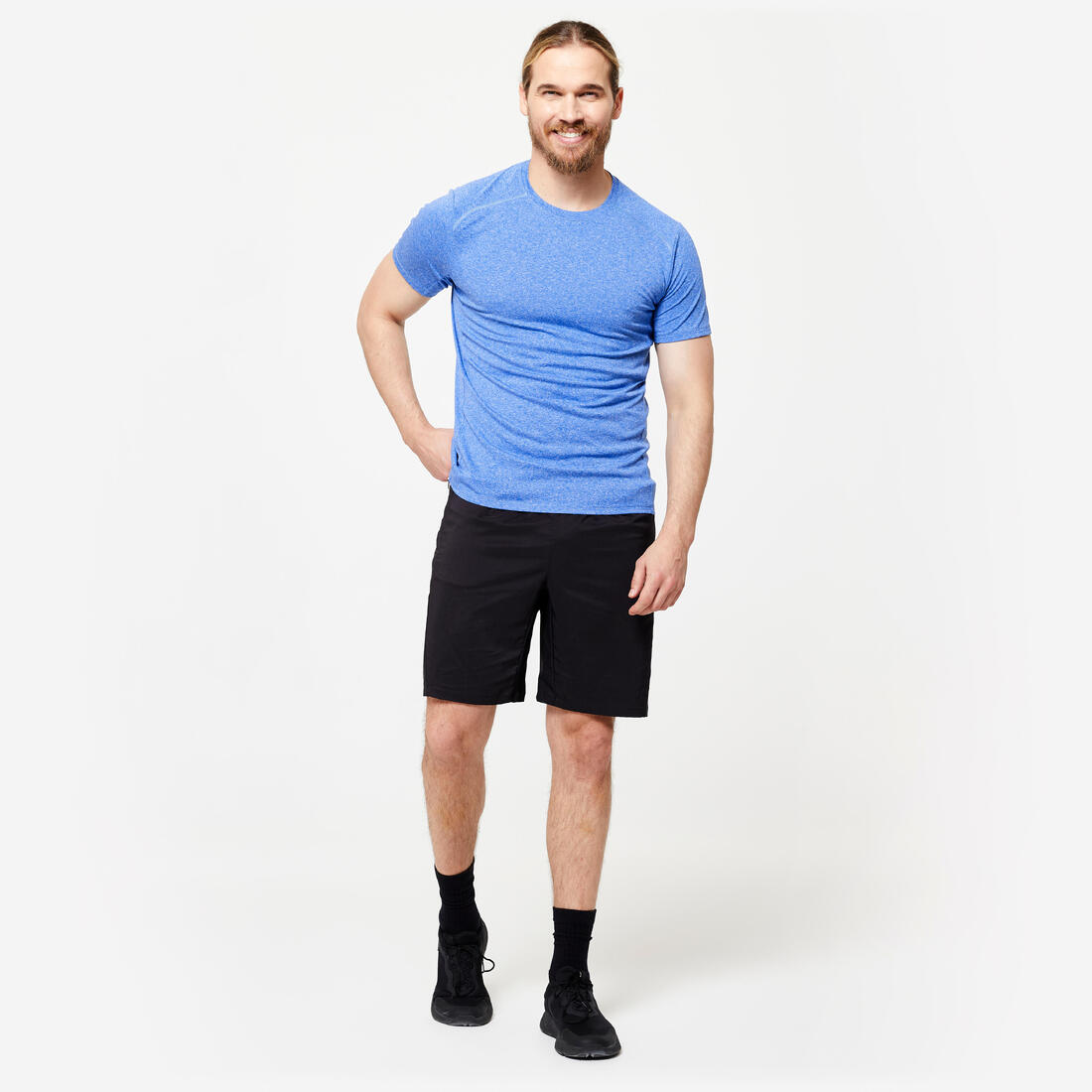 T-shirt de fitness essentiel respirant col rond homme chiné