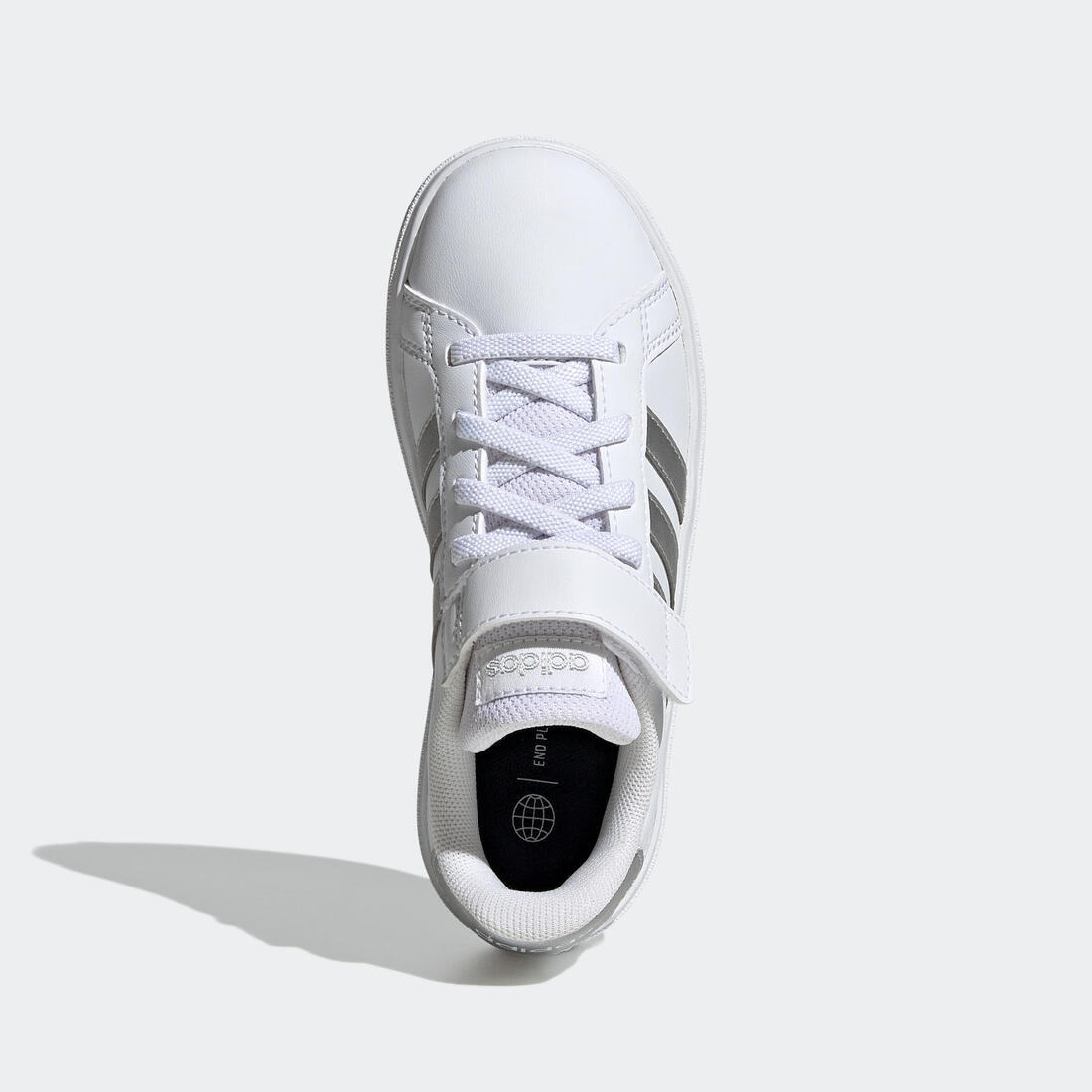 Baskets à scratch enfant - ADIDAS GRAND COURT blanc/nacre