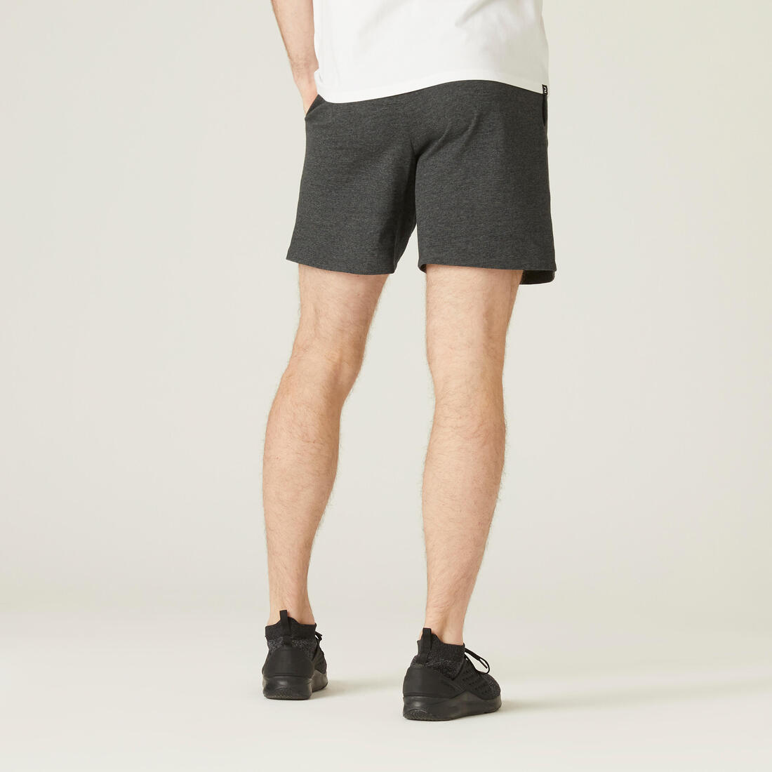 Short court Fitness Homme - 100 gris foncé