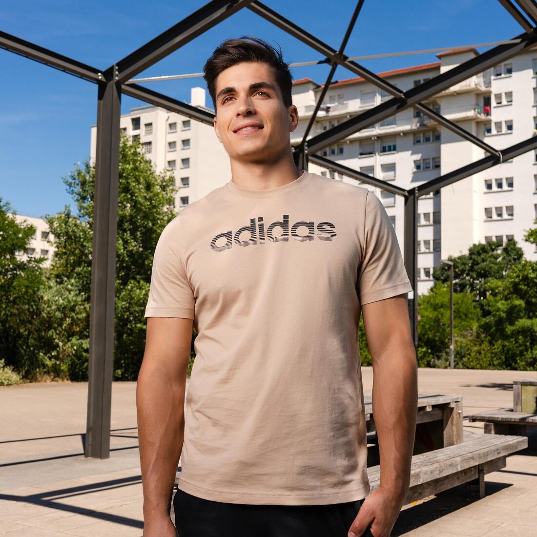 T-SHIRT DE FITNESS SOFT TRAINING ADIDAS HOMME BEIGE