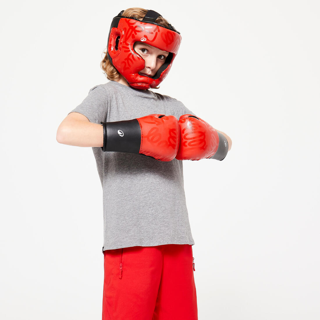 Casque de boxe intégral enfant -rouge