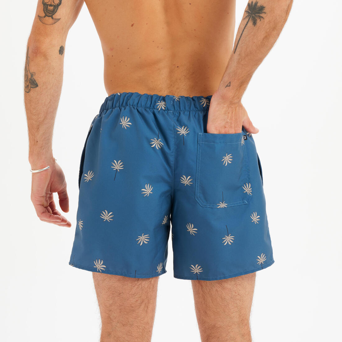 Boardshort surf 100 15" POPSTRIPE BLUE