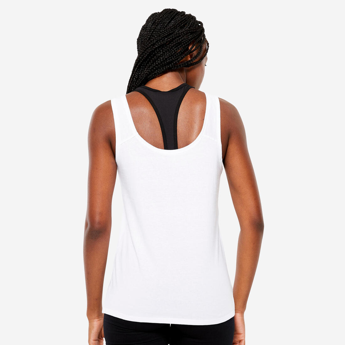 Débardeur coupe droite Fitness Femme - 100 Blanc