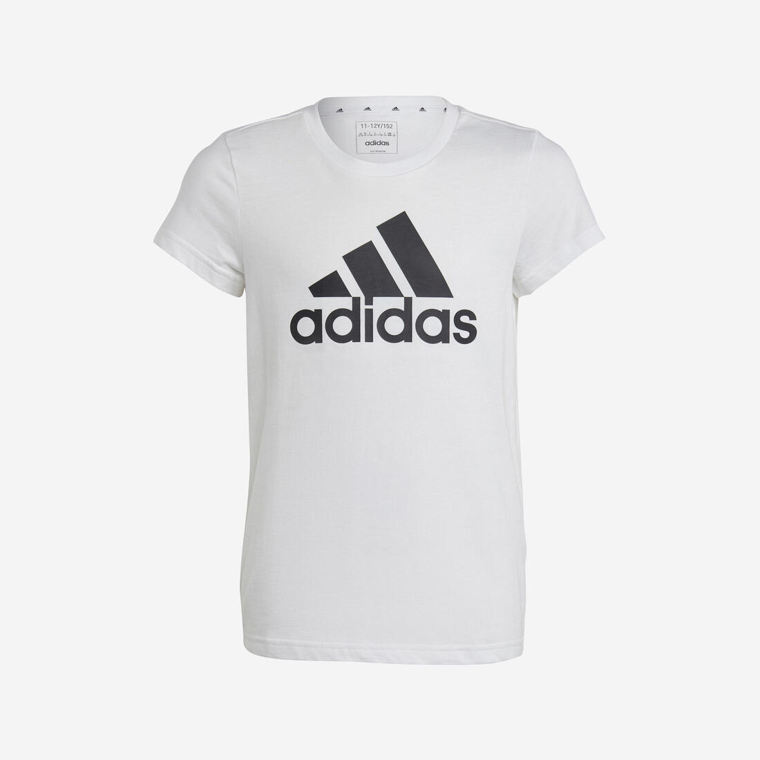 T-shirt adidas fille - blanc logo noir