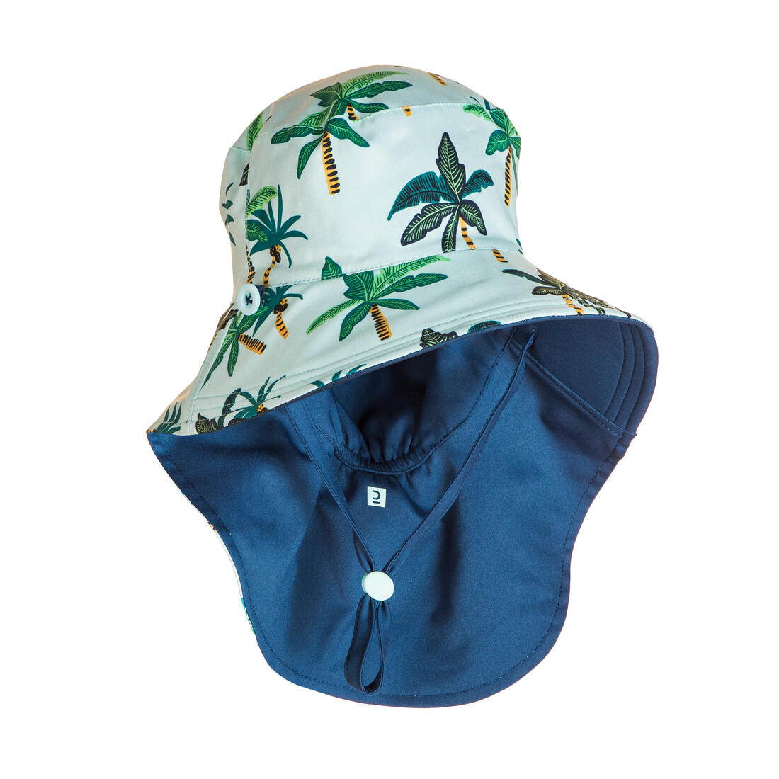 Chapeau anti uv bébé réversible rose clair et imprimé fleurs