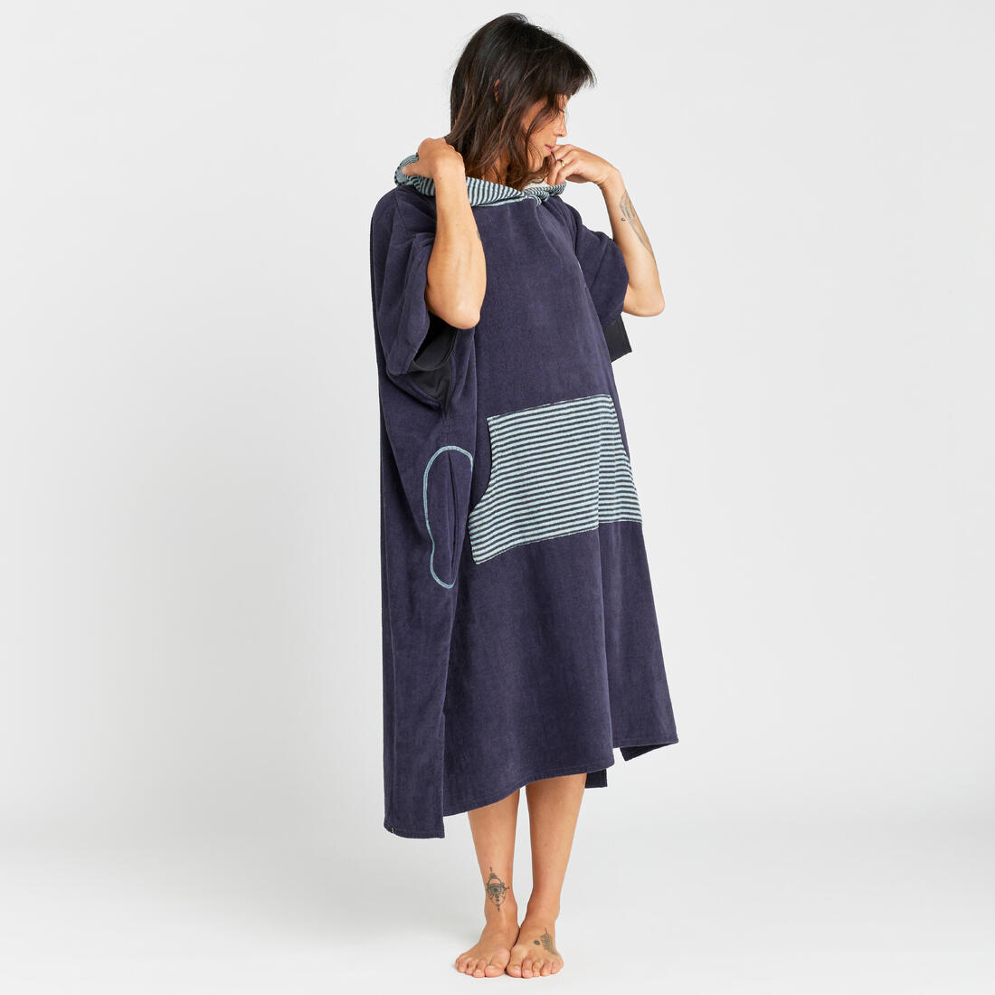 Poncho surf Adulte à partir de 150 cm - 900 Fish bleu gris