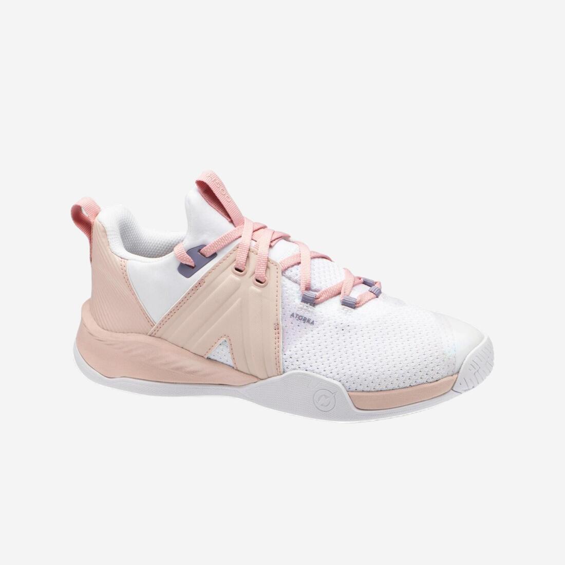 Chaussures de handball Homme/Femme - H500 FASTER rose blanc