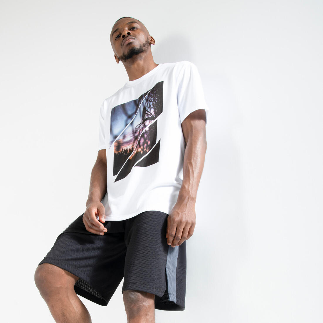 T-SHIRT / MAILLOT DE BASKETBALL HOMME TS500 BLANC 6 PHOTOS