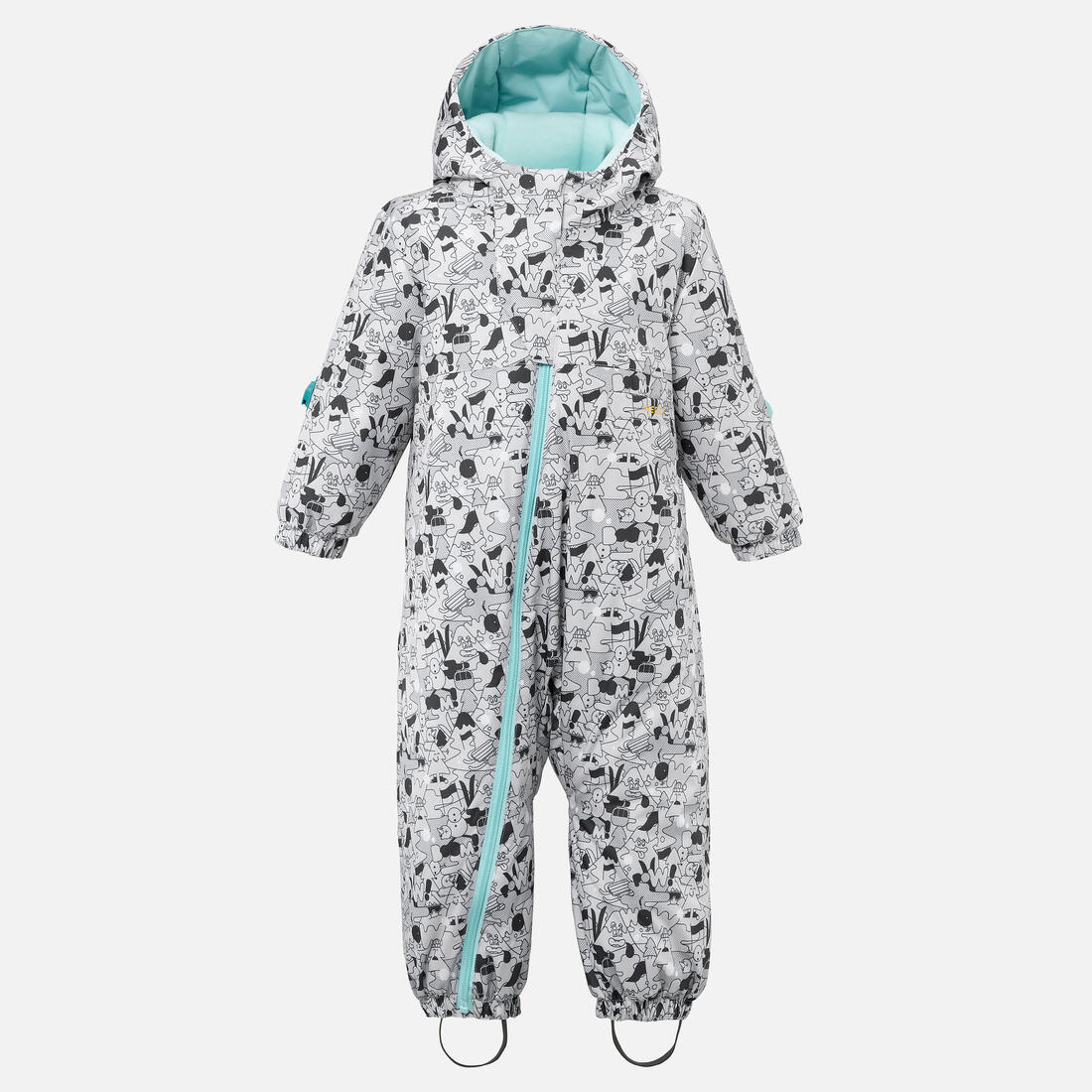 Combinaison ski bébé chaude - 500 warm - motifs gris